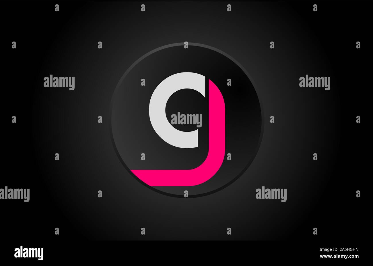 alphabet letter g in pink white colors for logo icon design. For a ...