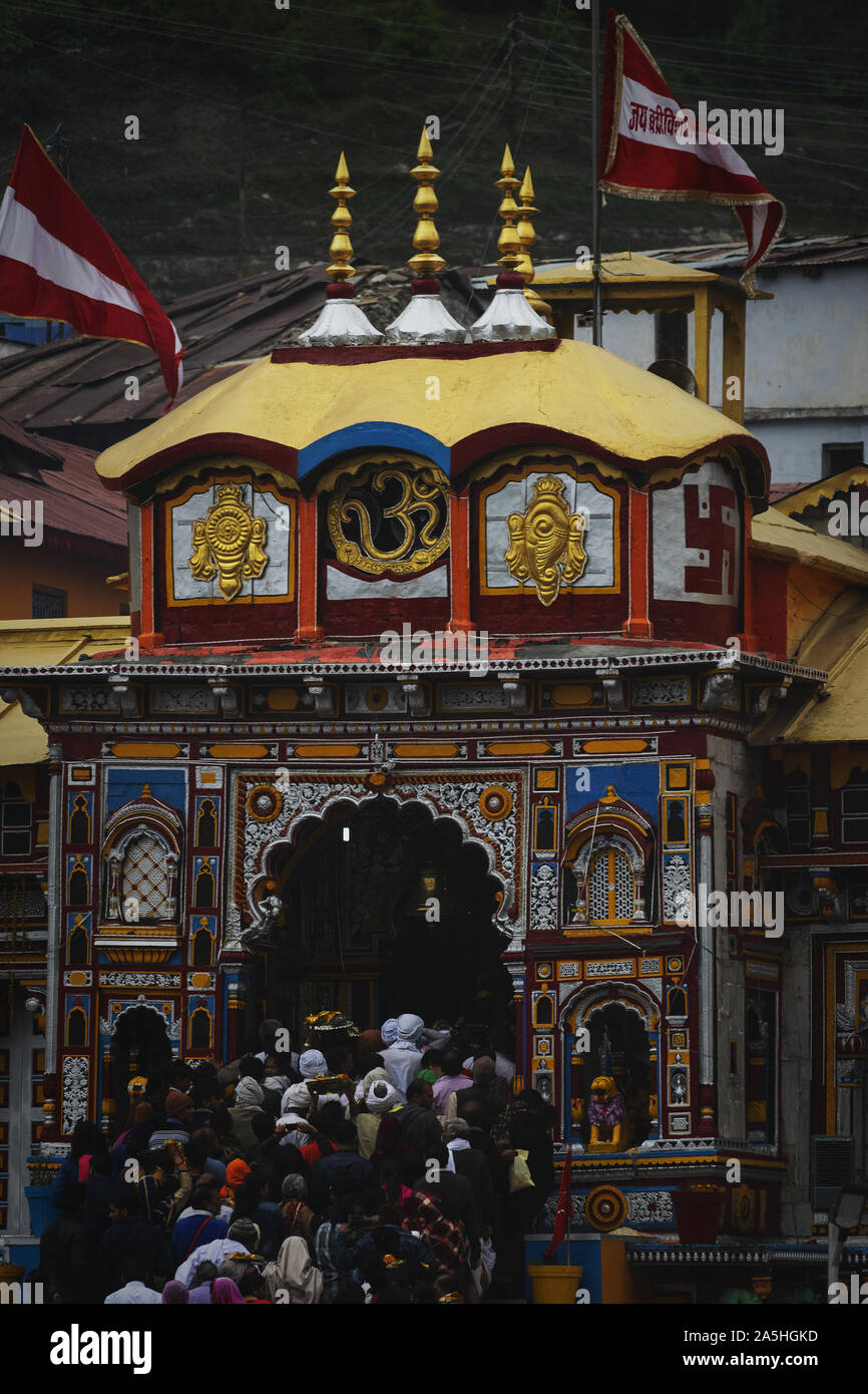 Badrinath temple in Uttarakhand India Stock Photo