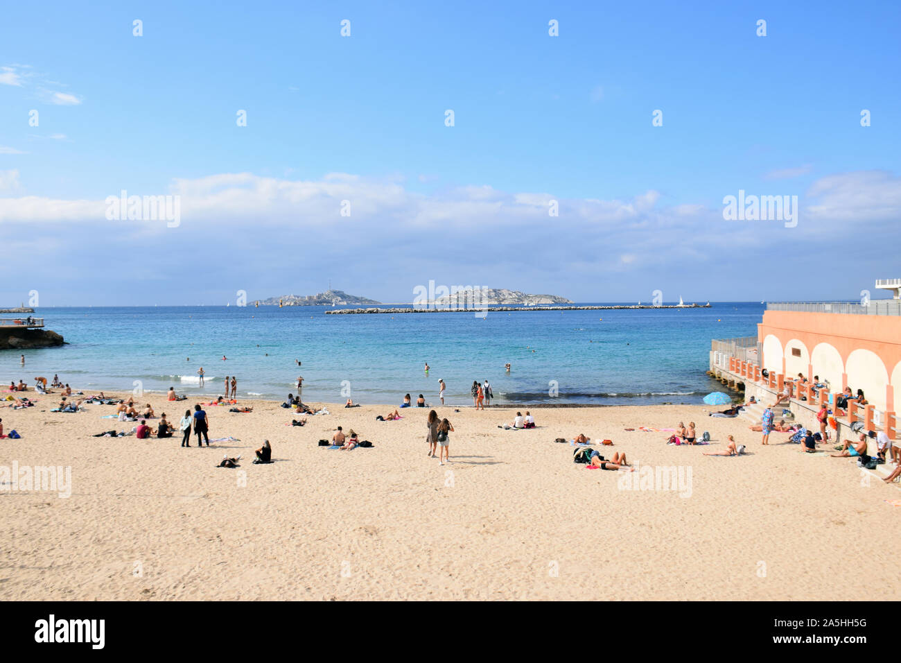 Anse des Catalans, beach, Marseille, France Oct 2019 Stock Photo