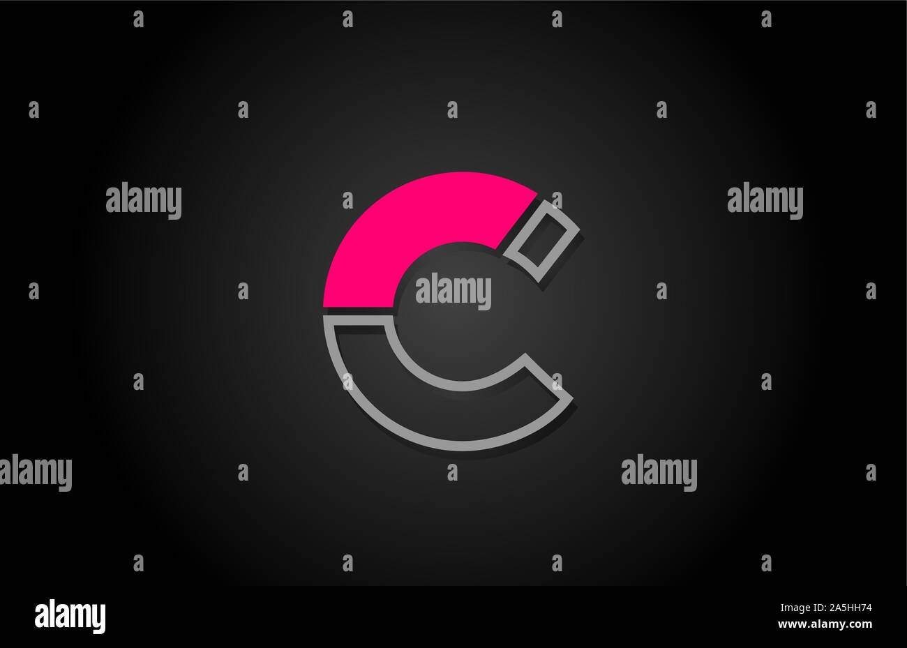alphabet C letter in black and pink for company logo icon. Suitable for ...
