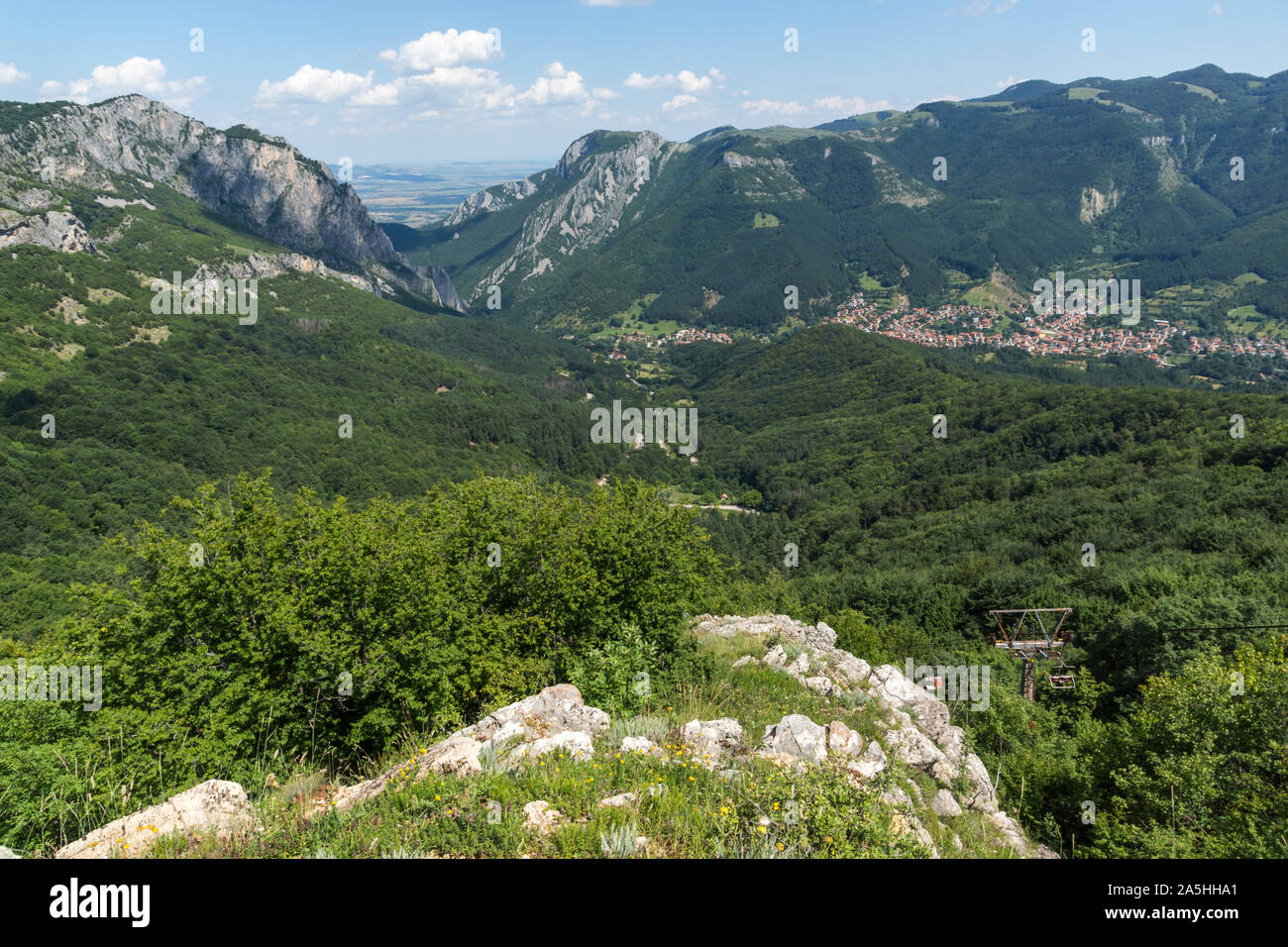 Landscape of Vratsata pass, town of Vratsa and Village of Zgorigrad at ...