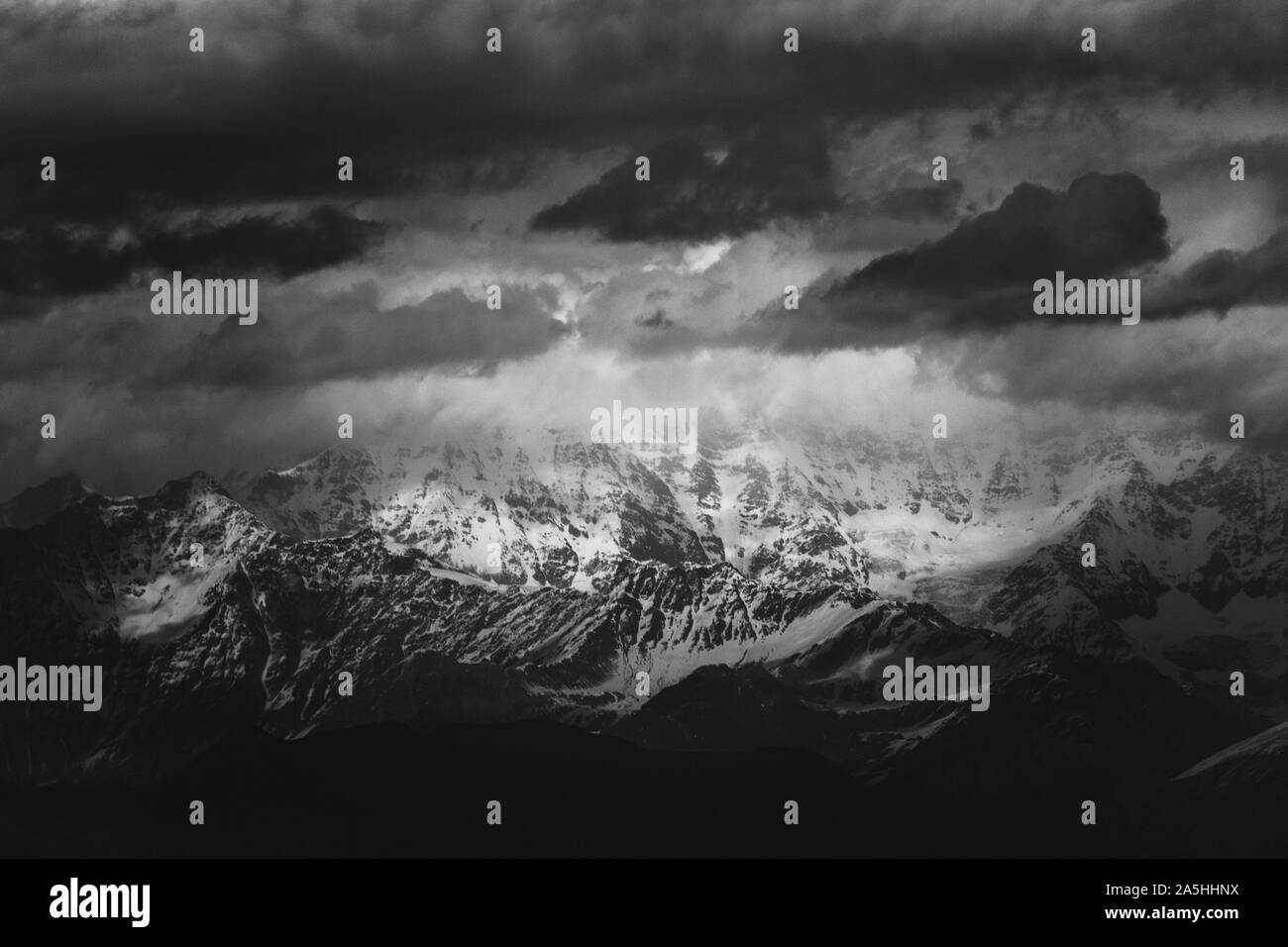 Black and white mountains Stock Photo - Alamy