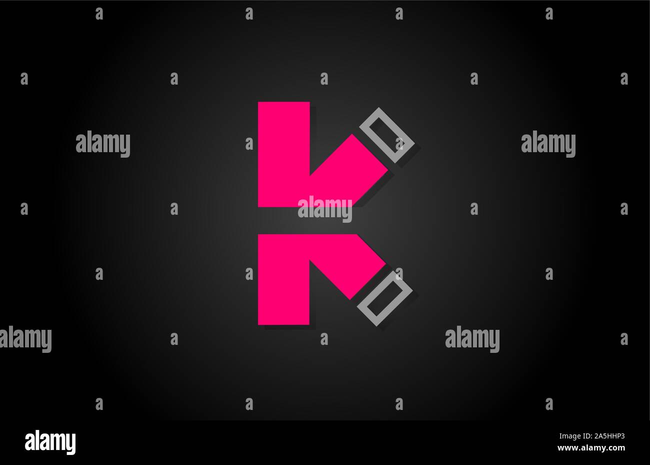 alphabet K letter in black and pink for company logo icon. Suitable for ...