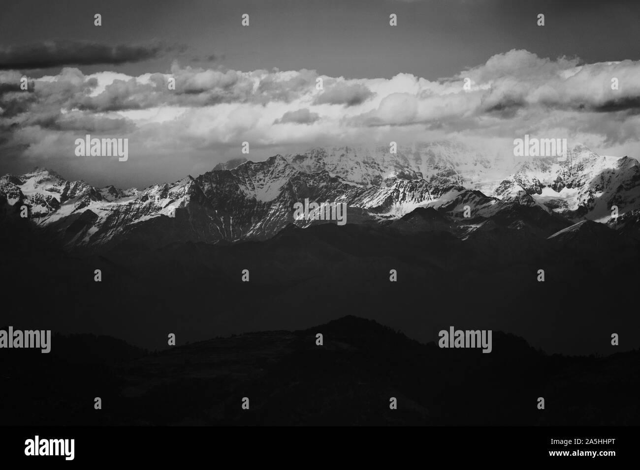 Black and white mountains Stock Photo - Alamy