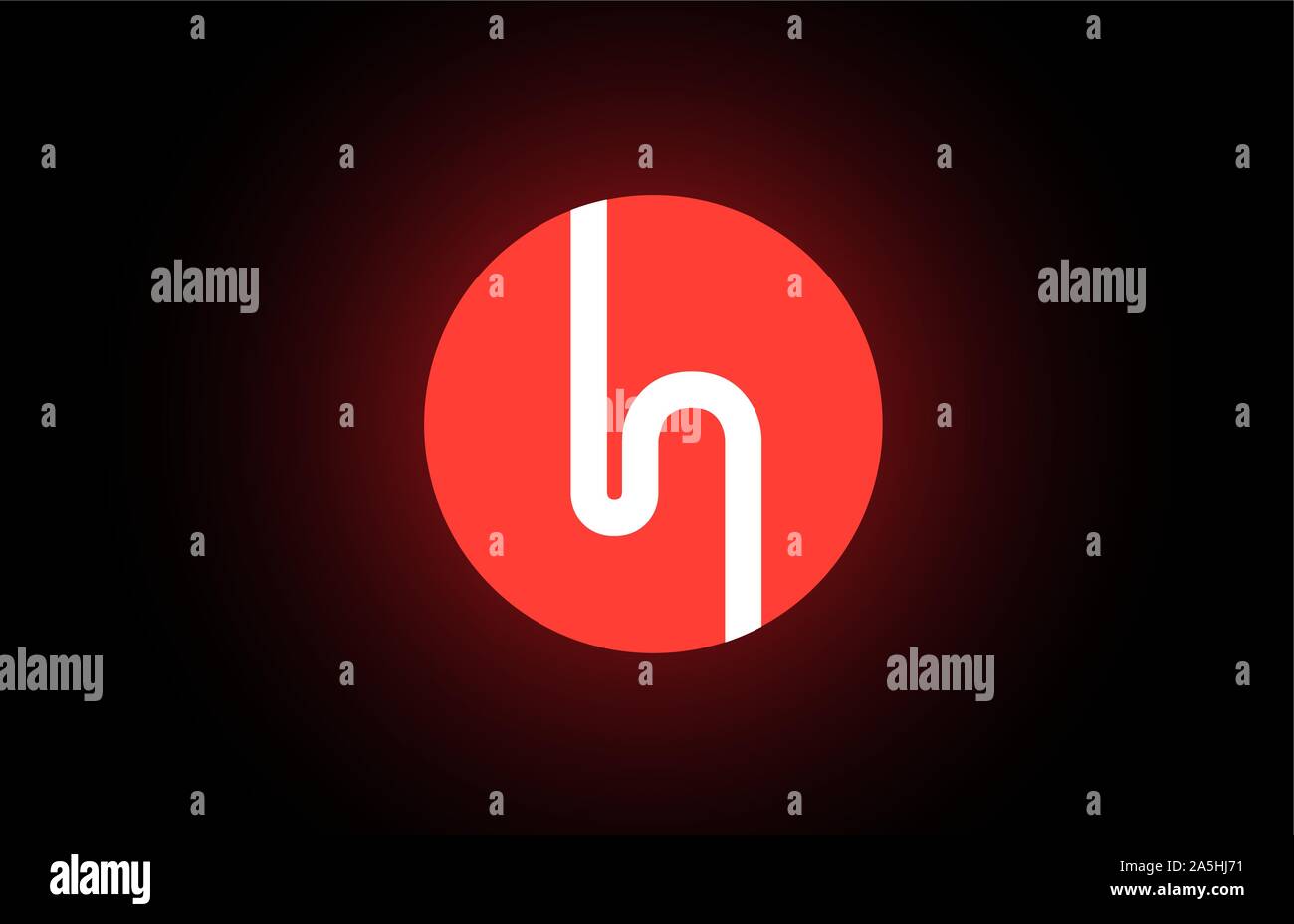 letter H orange white logo circle alphabet for company logo icon design ...