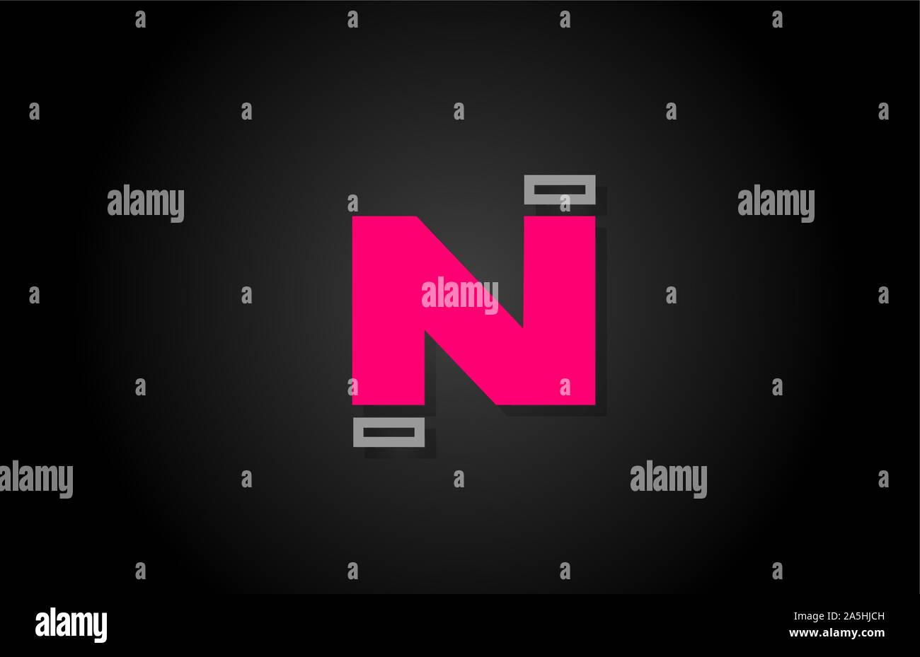 alphabet N letter in black and pink for company logo icon. Suitable for ...