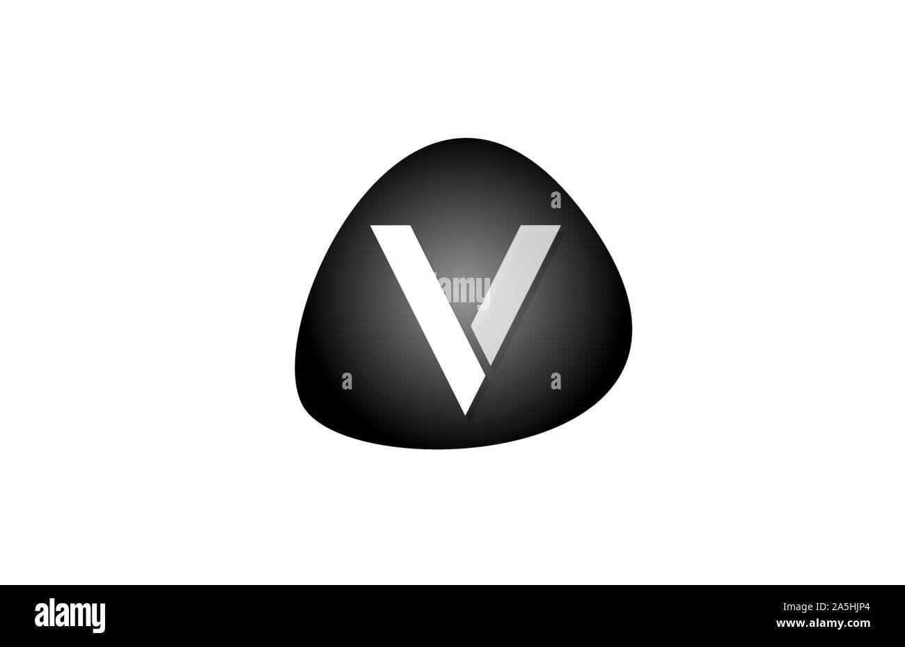 V alphabet letter logo for company icon design in black and white ...