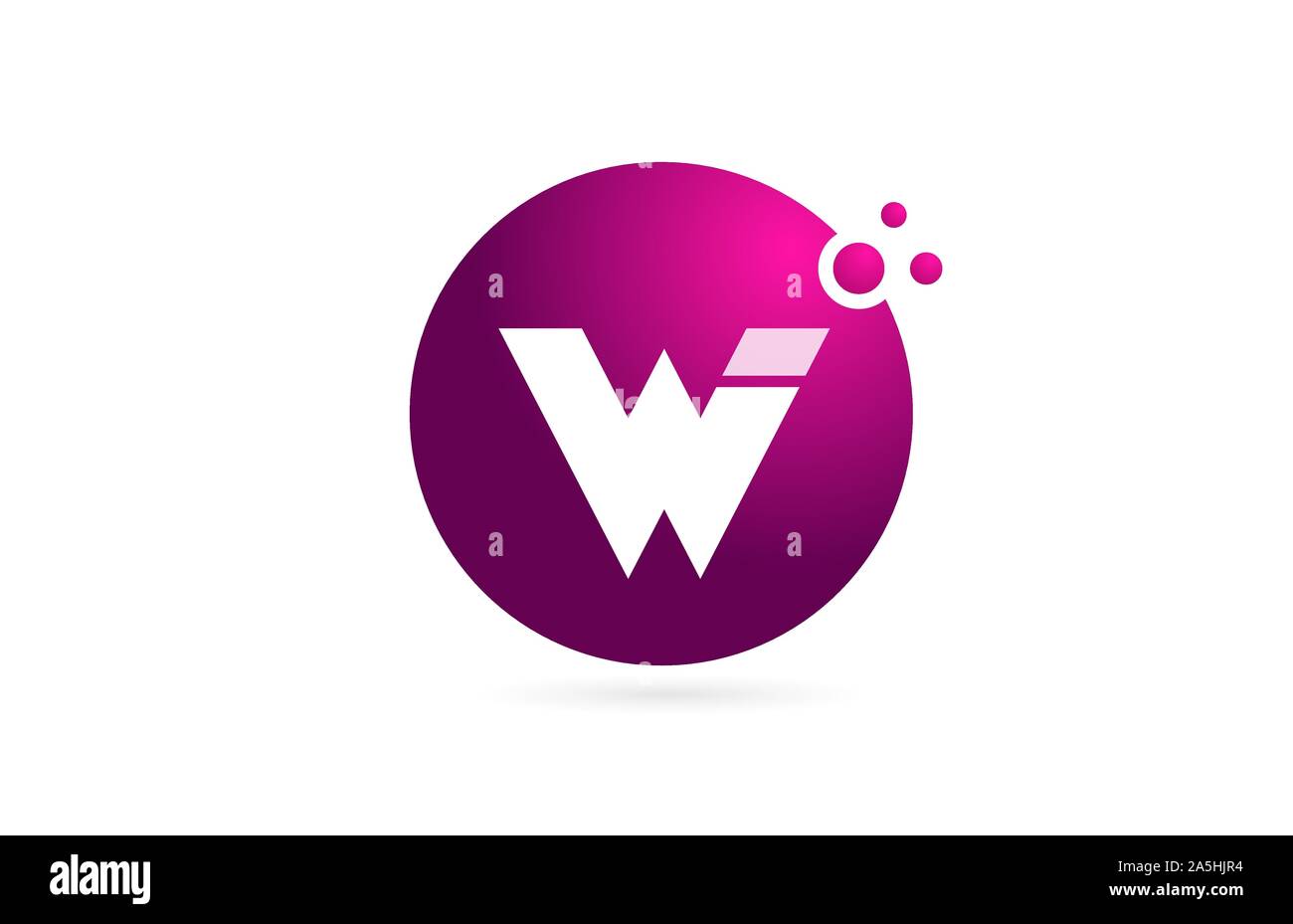letter W logo alphabet sphere for company logo icon design in pink and ...