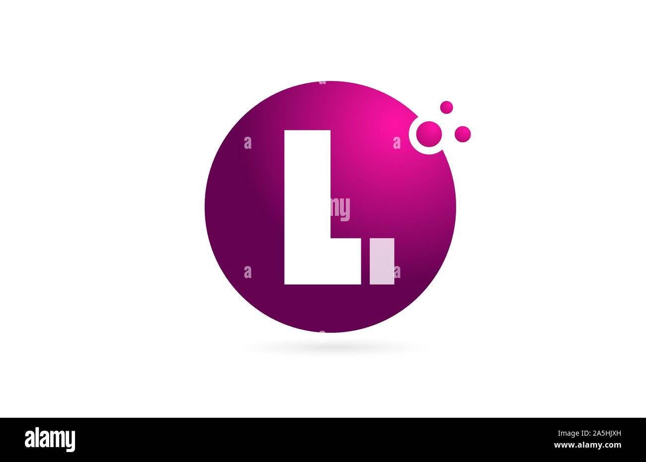 letter L logo alphabet sphere for company logo icon design in pink and ...