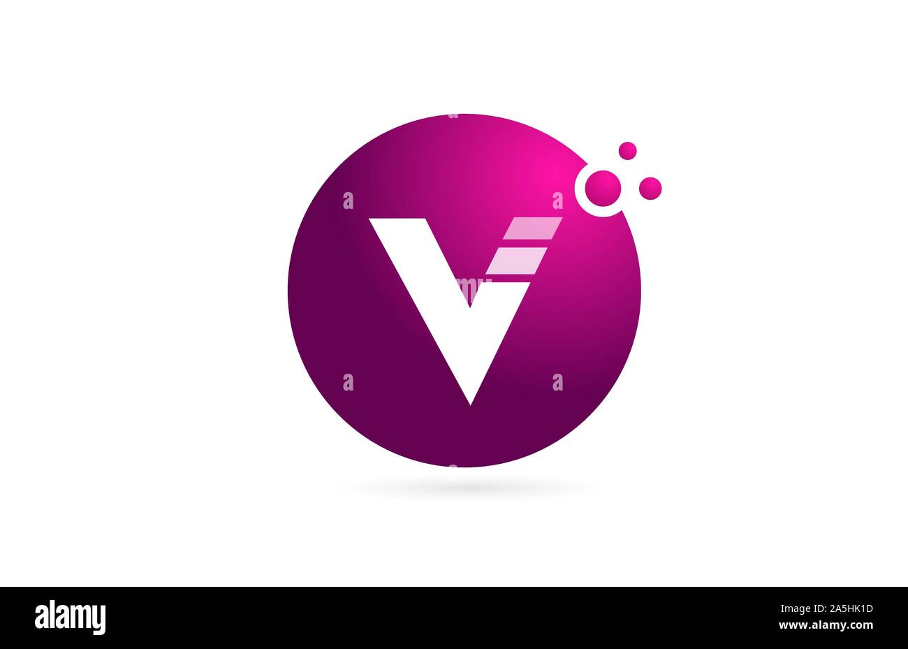 letter V logo alphabet sphere for company logo icon design in pink and ...