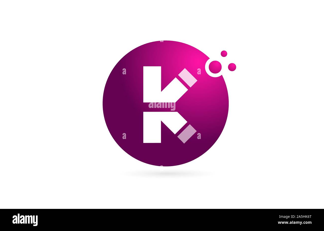 letter K logo alphabet sphere for company logo icon design in pink and ...
