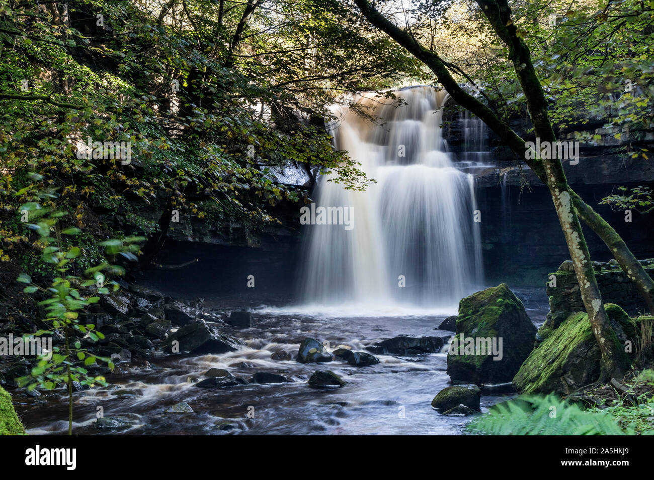 Summerhill Force, and Gibson’s Cave, Upper Teesdale, County Durham, UK Stock Photo