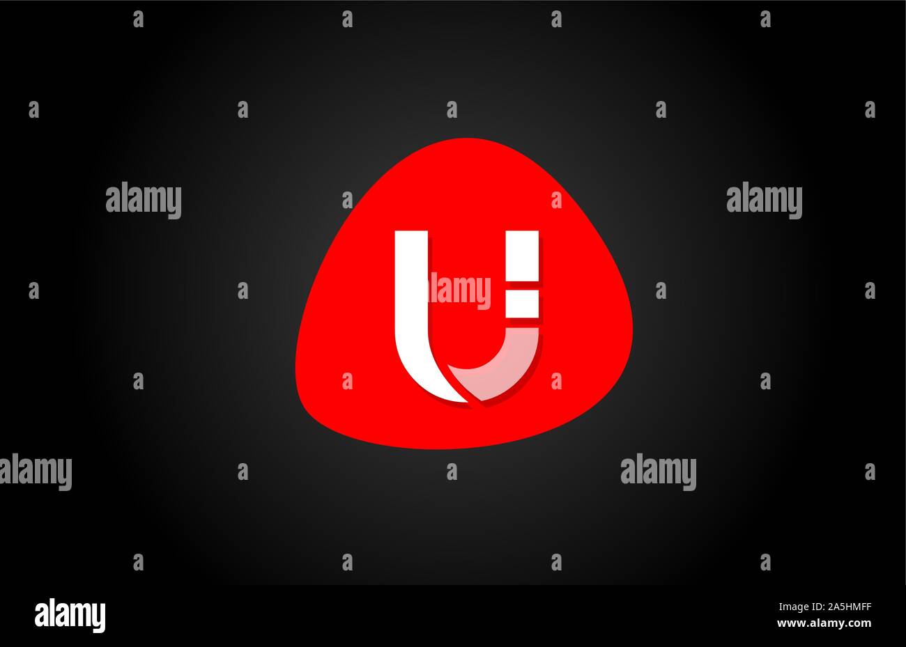 red U white alphabet letter logo for company logo icon design. Suitable ...