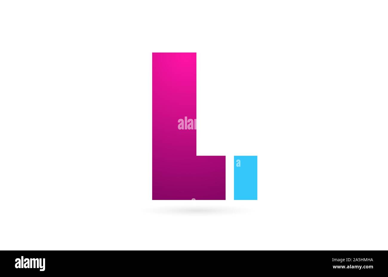 letter L logo alphabet for company logo icon design in pink blue color ...