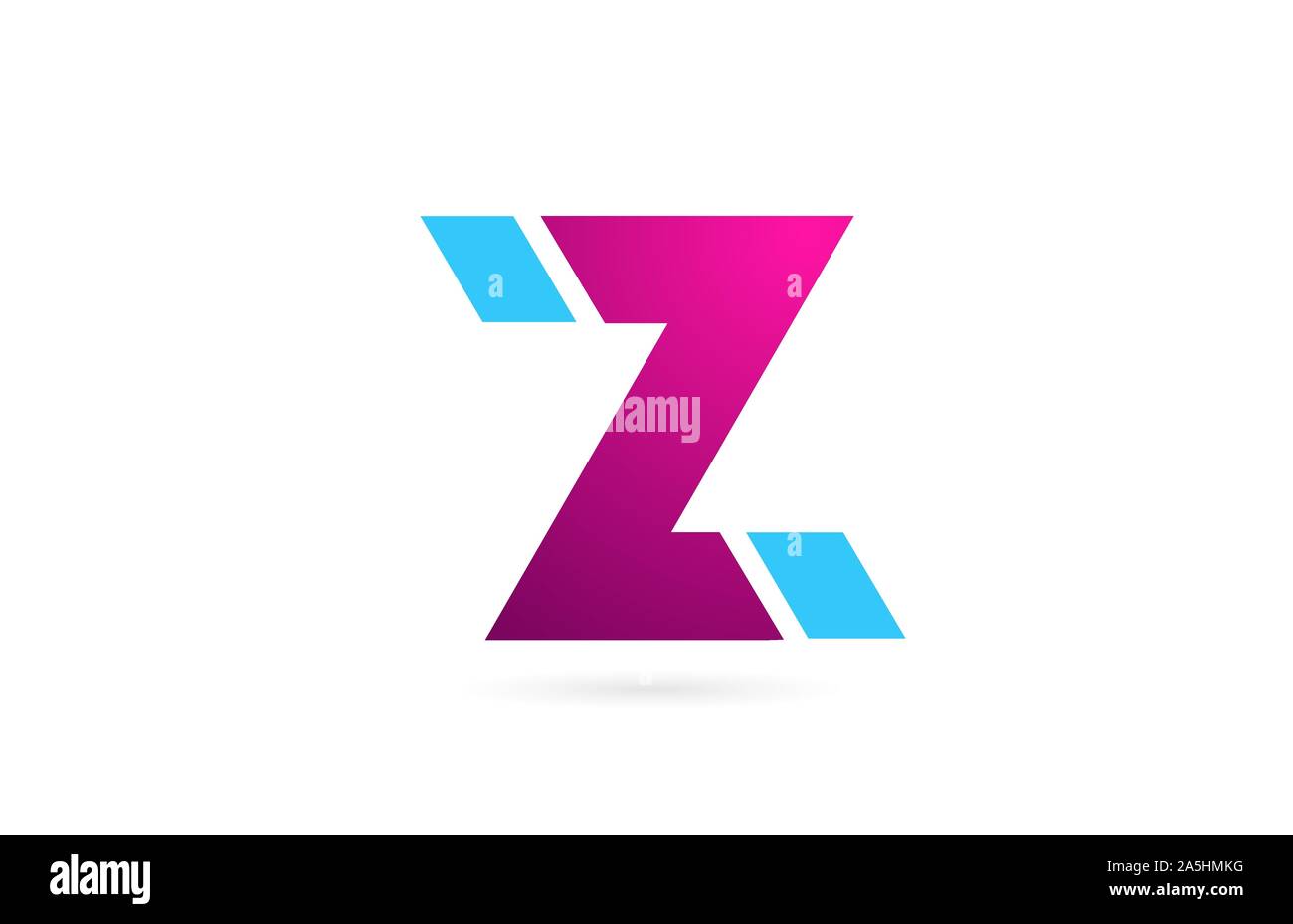 letter Z logo alphabet for company logo icon design in pink blue color ...