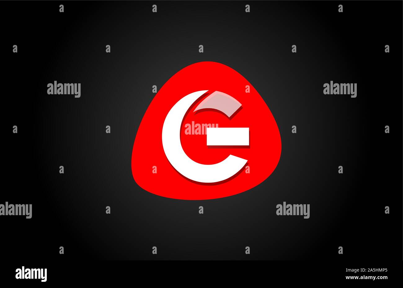 red G white alphabet letter logo for company logo icon design. Suitable ...