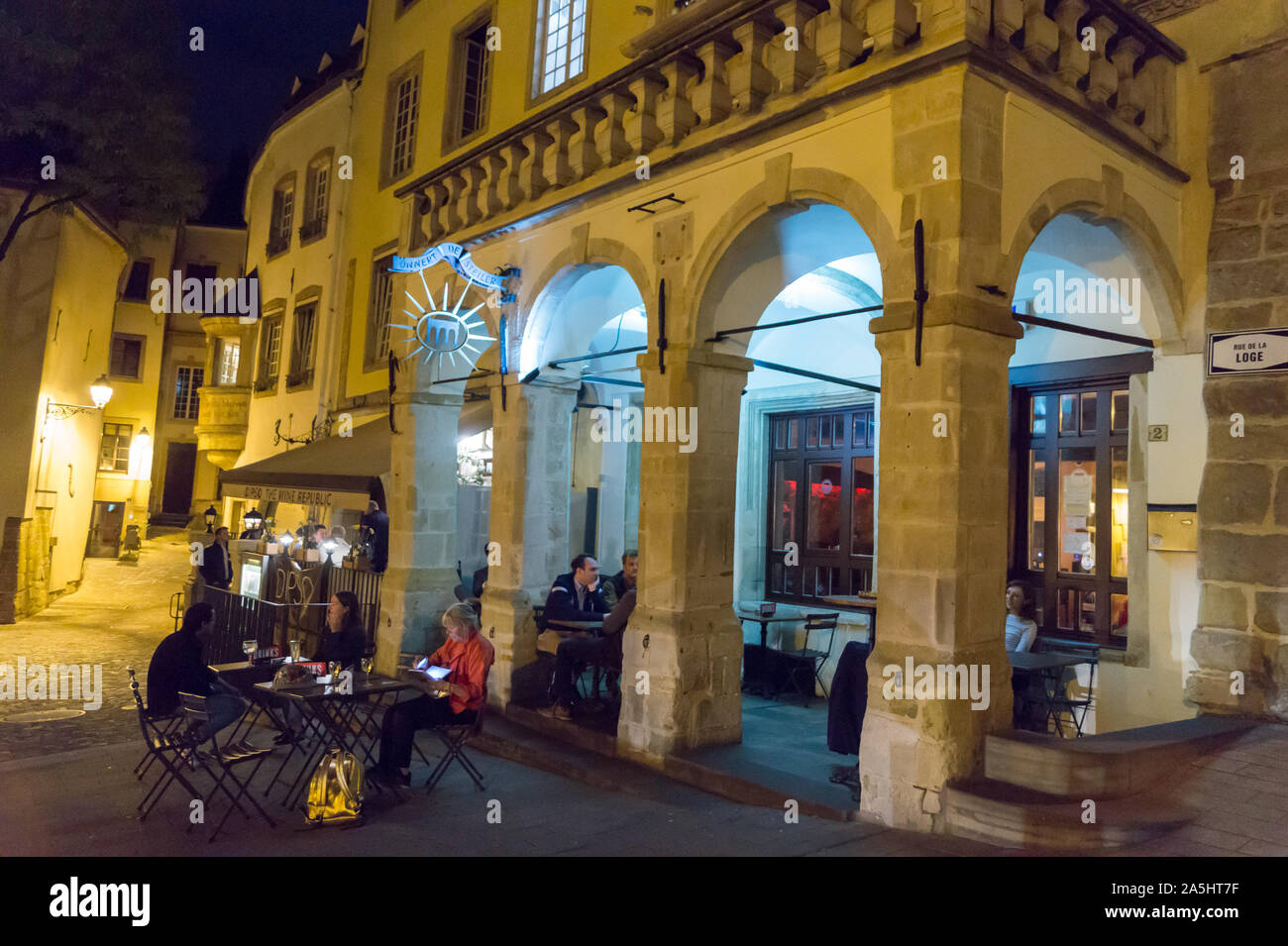 Ennert de Steiler and Dipso Wine Republic wine bar, Luxembourg city, Grand Duchy of Luxembourg Stock Photo