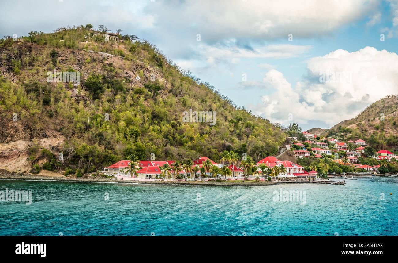Landscape of Terre-de-Haut, Guadeloupe Island. Stock Photo