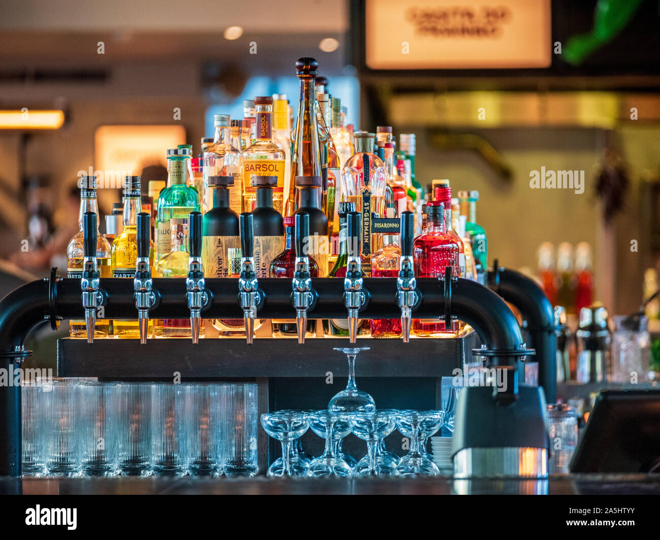 London Cocktail bar detail Stock Photo