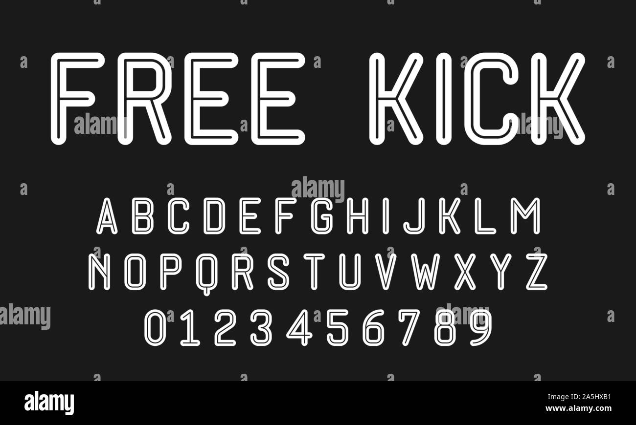 Set of alphabets font letters and numbers modern vector illustration