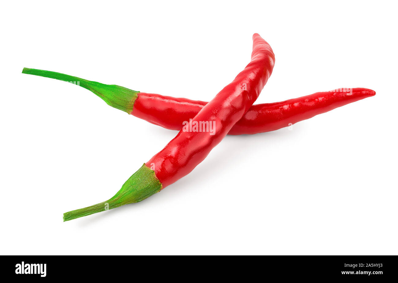 red hot chili peppers isolated on white background Stock Photo - Alamy