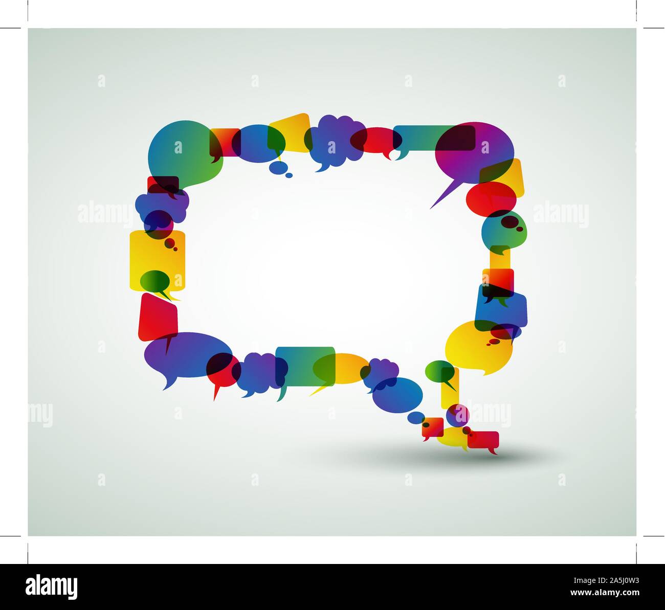 Big speech bubble made from colorful small bubbles Stock Vector