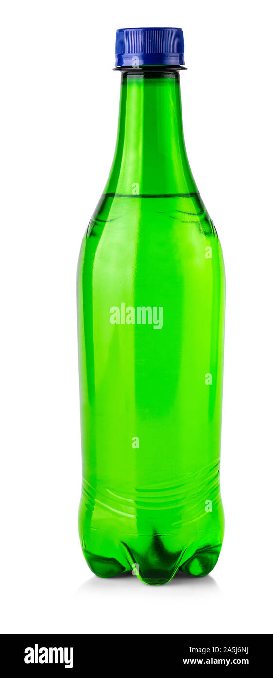 The green plastic bottle with drops isolated on white Stock Photo - Alamy