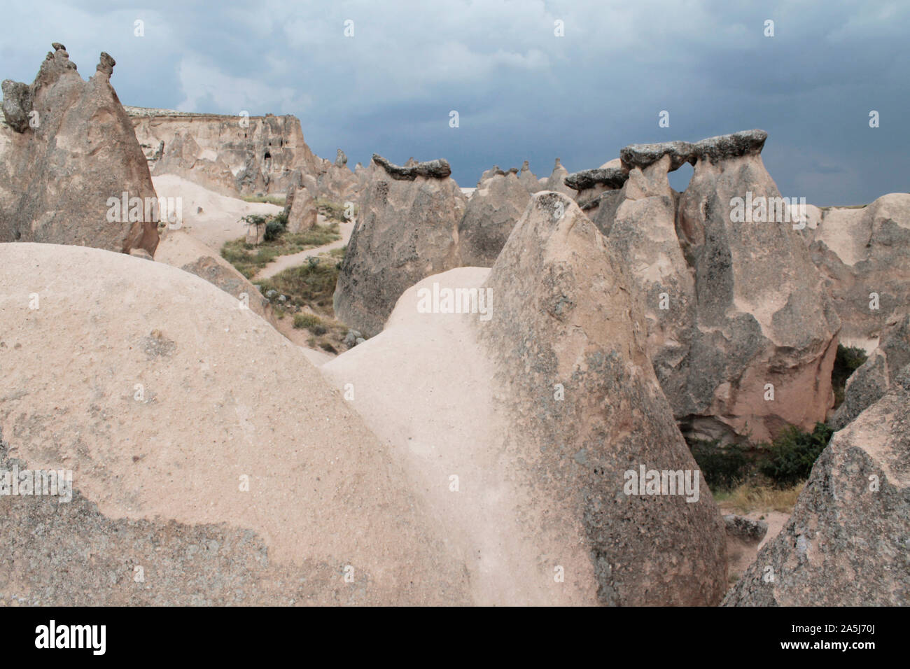 Rocky mountains in Goreme. Wonderful landscape of Cappadocia, Turkey Stock Photo