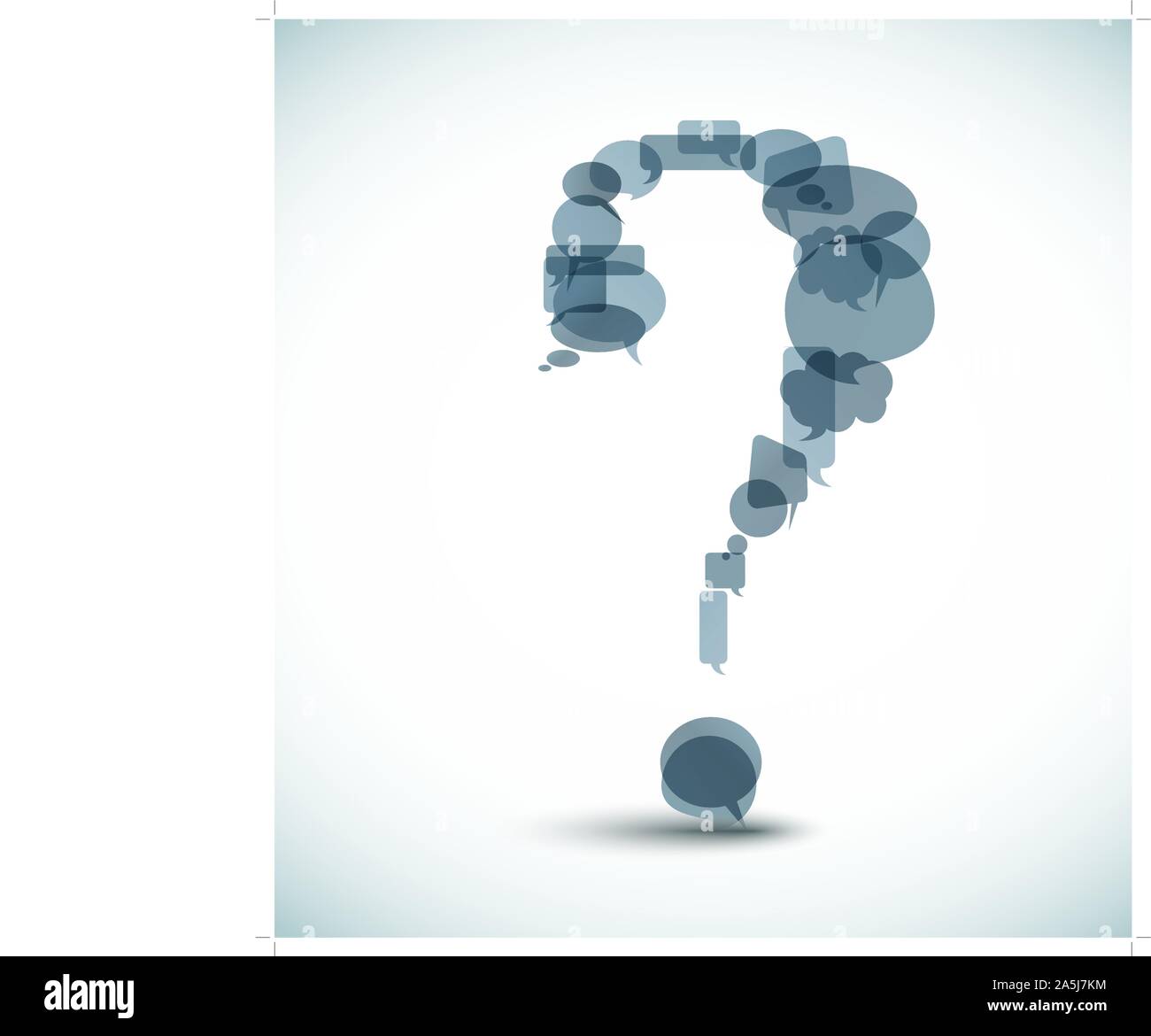 Question mark made from blue speech bubbles Stock Vector