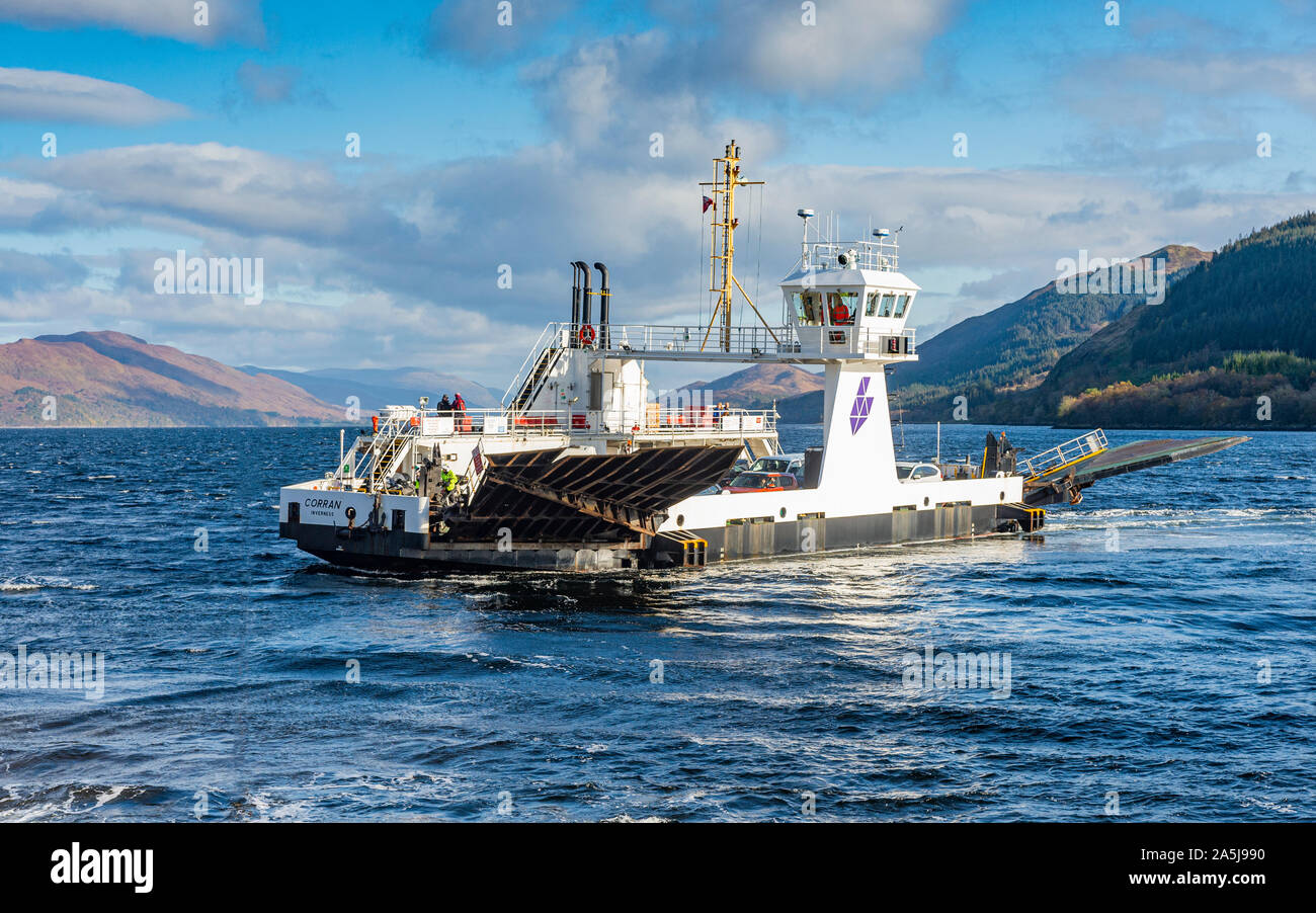 Corran Ferry, Fort William, Scotland. The Corran Ferry is a vehicle ferry  crossing Loch Linnhe at the Corran Narrows in the Scottish Highlands Stock  Photo - Alamy