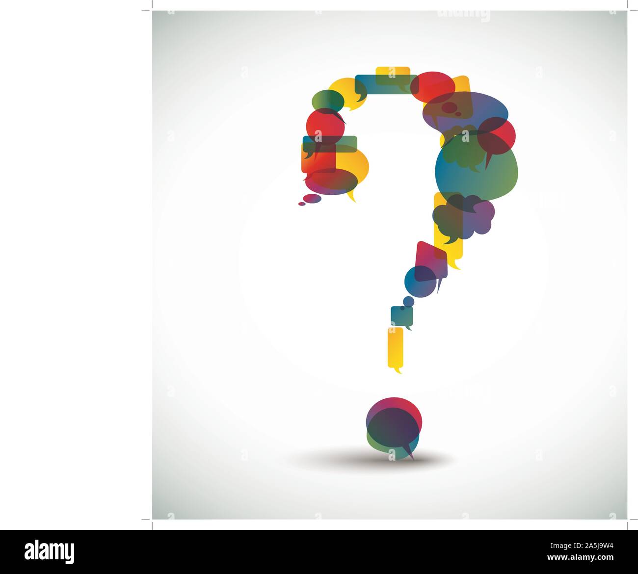 Question mark made from colorful speech bubbles Stock Vector