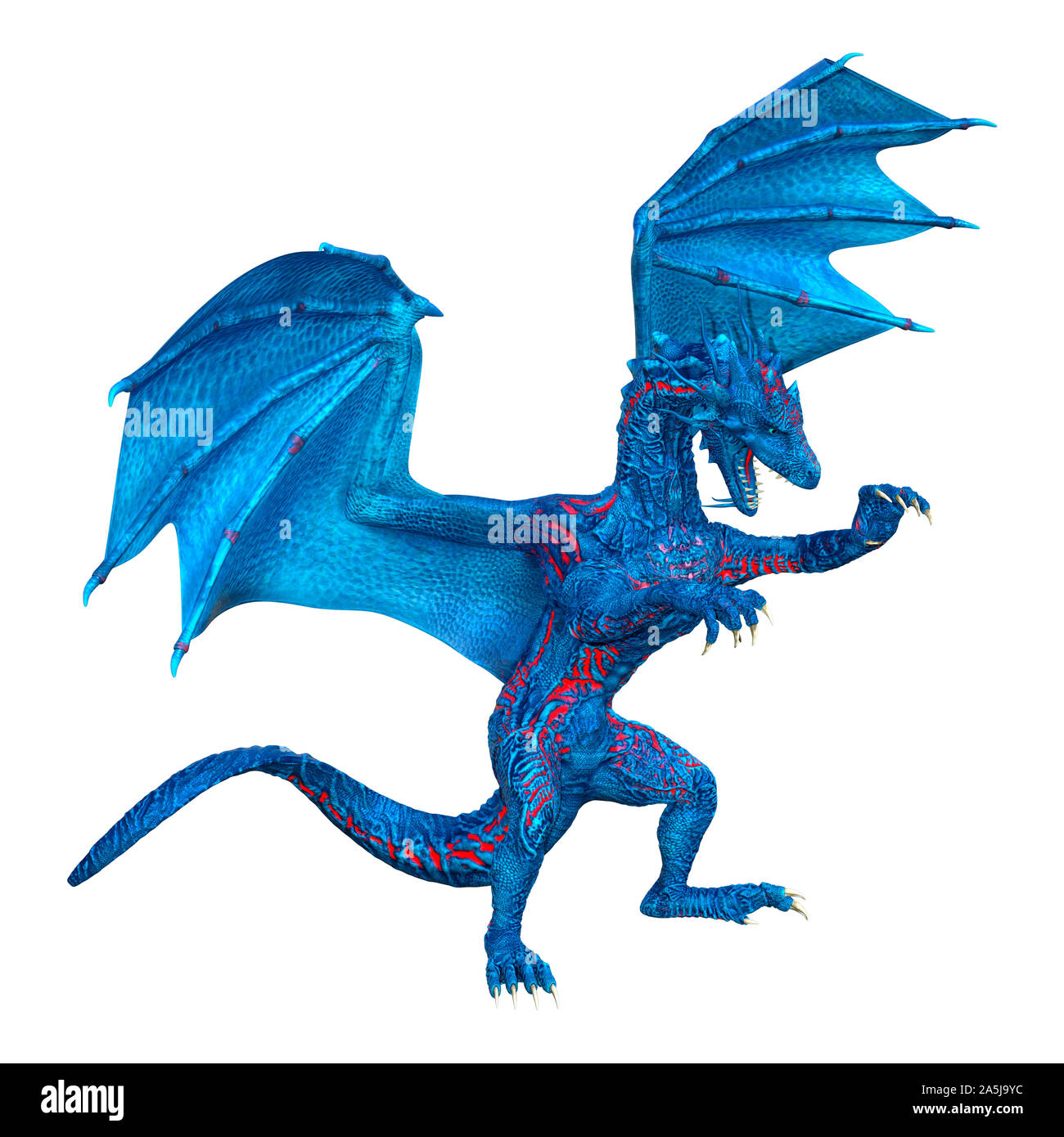 3D rendering of a fantasy dragon isolated on white background Stock ...
