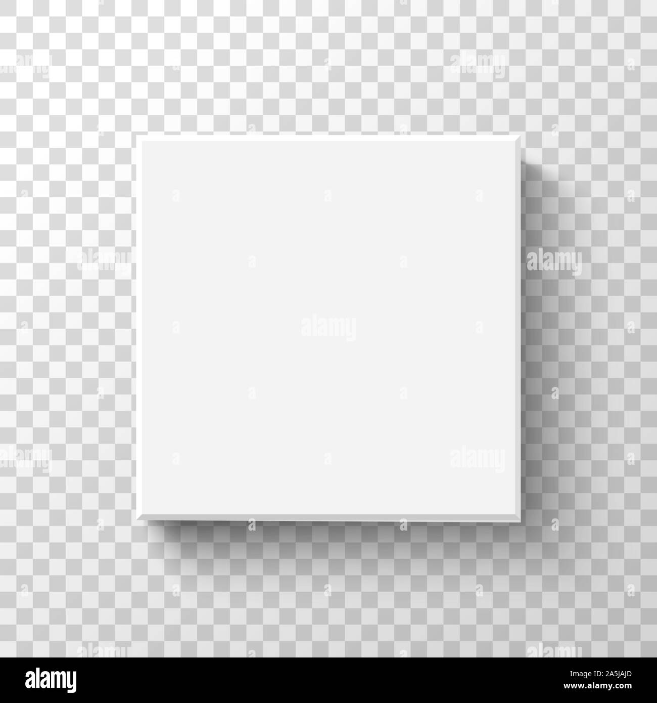 White square box top view. Open 3D gift boxes. Container mockup. Realistic paper shoebox. Empty carton package. Vector present wrap. Stock Vector