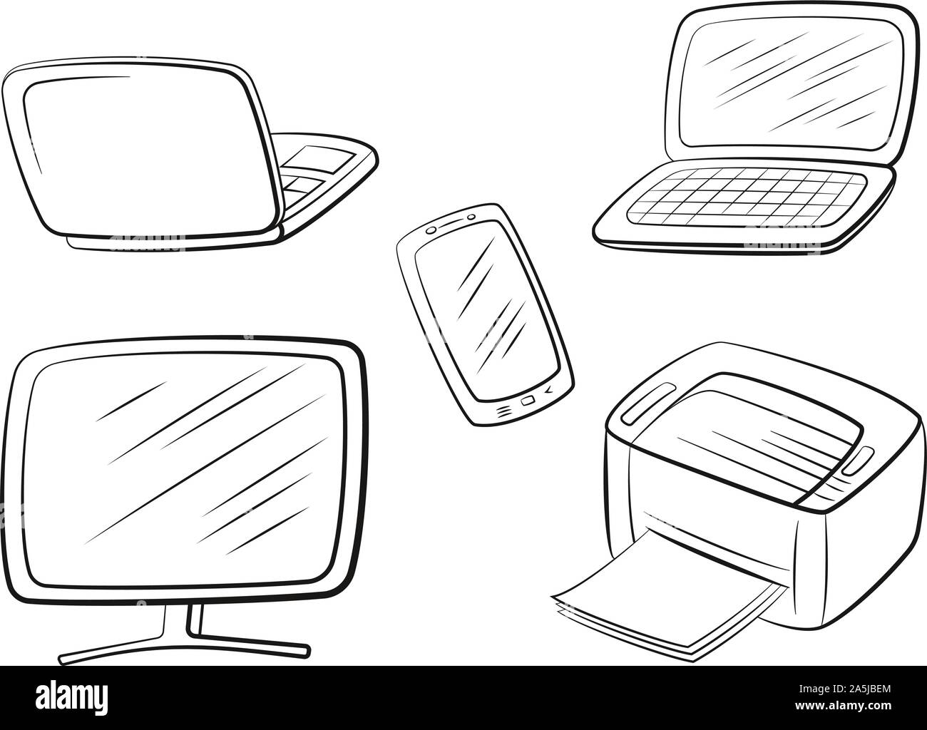 Set of Computer Equipment Stock Vector