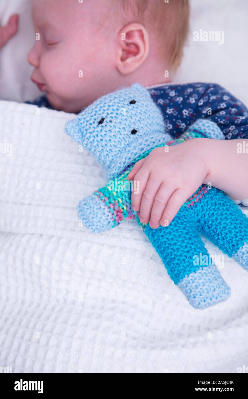 knitted baby teddy