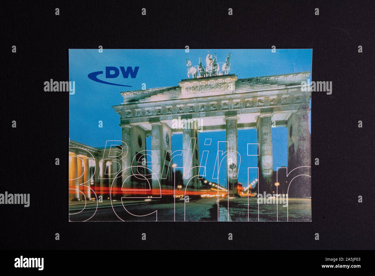 a QSL card of Deutsche Welle Radio station Stock Photo