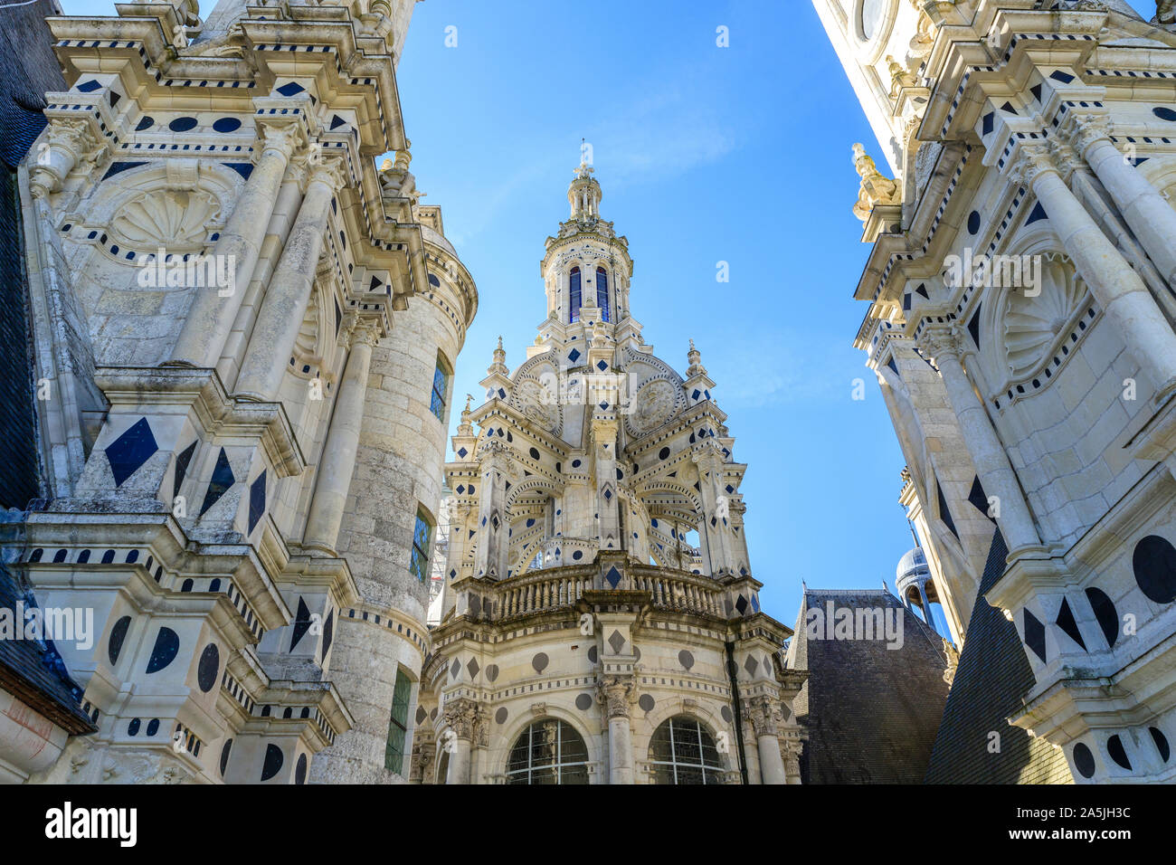 France, Loir et Cher, Loire Valley listed as World Heritage by UNESCO, Chambord, royal castle, the lantern tower // France, Loir-et-Cher (41), Val de Stock Photo