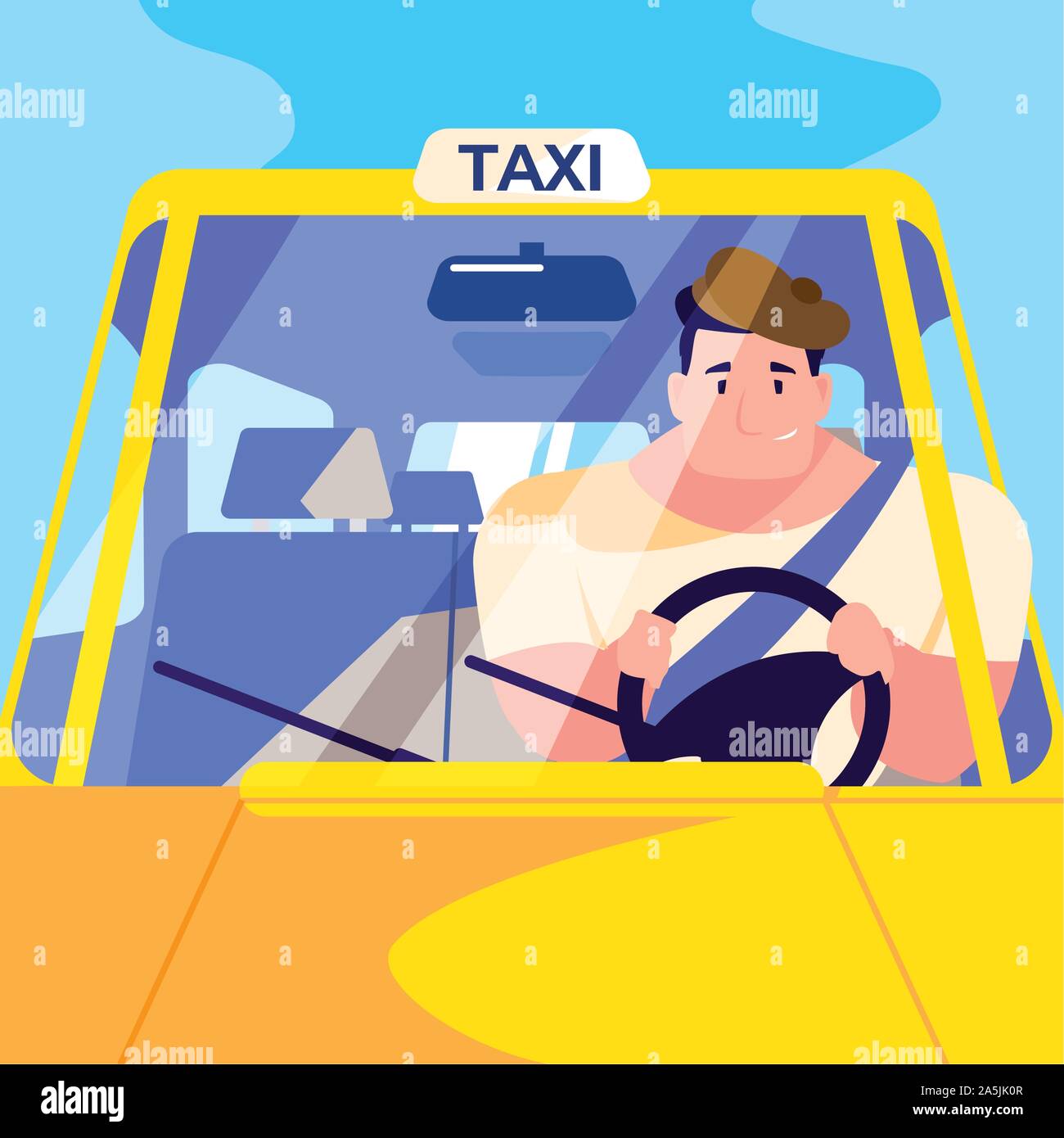 young man driving a taxi vector illustration design Stock Vector Image & Art  - Alamy