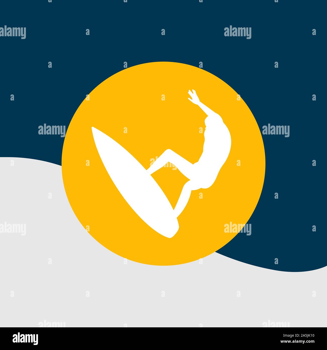 Surf silhouette, vector art illustration Stock Vector Image & Art - Alamy