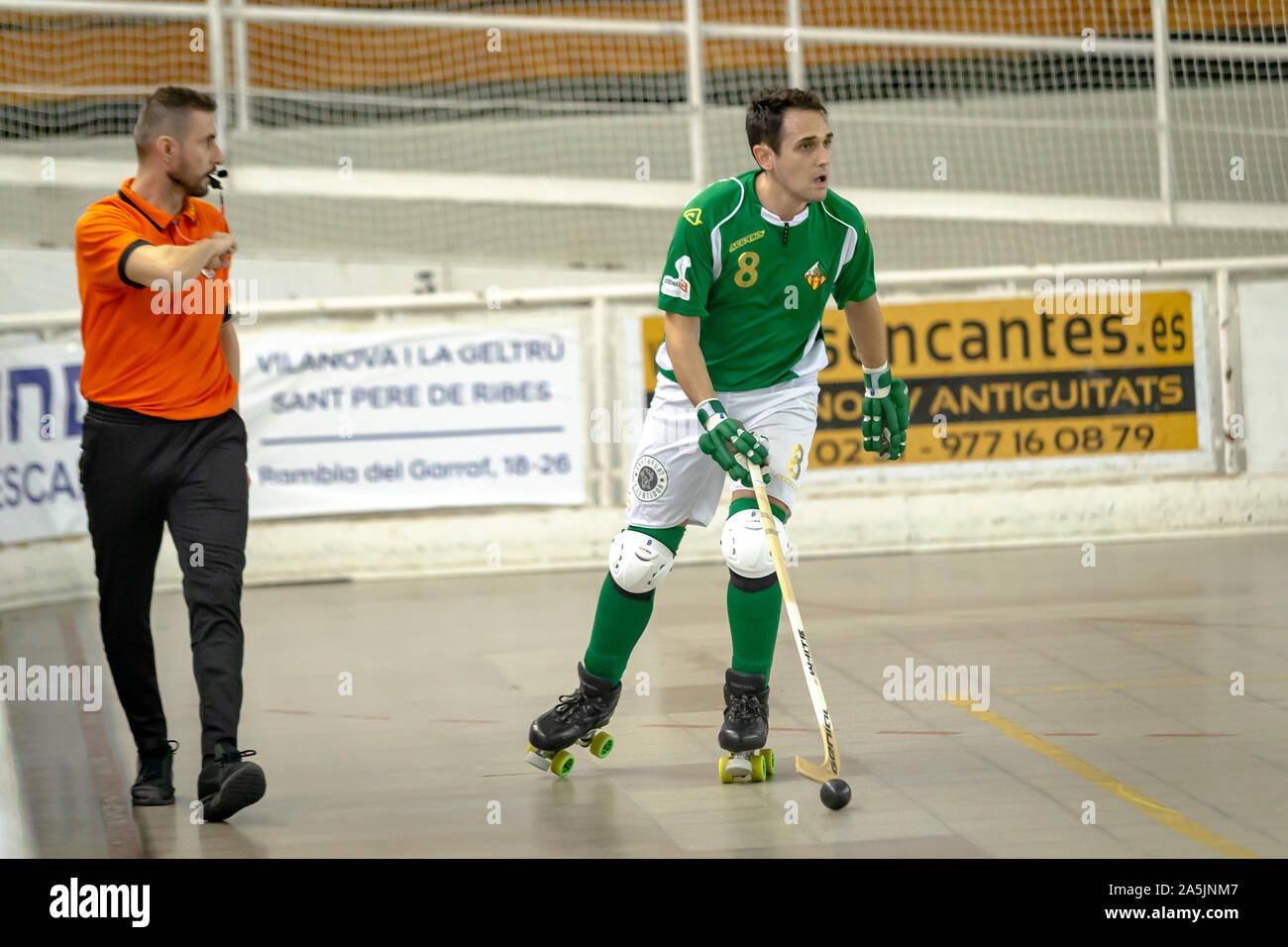 Rollers hockey players in action Stock Photo Alamy