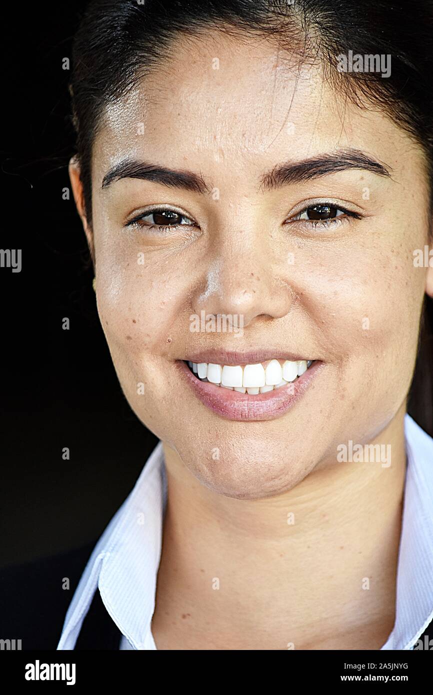 Smiling Beautiful Business Woman Wearing Suit Stock Photo - Alamy