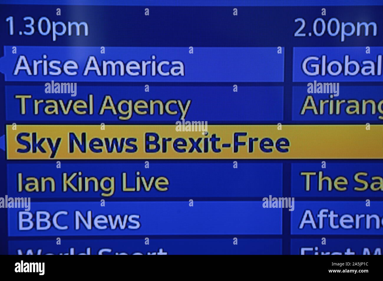 Sky News launches a Brexit Free News Channel Sky tv Stock Photo