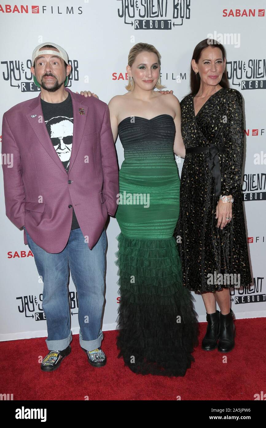 Los Angeles, CA. 15th Oct, 2019. Kevin Smith, Harley Quinn Smith, Jennifer Schwalbach Smith at arrivals for JAY & SILENT BOB REBOOT Premiere, TCL Chinese Theater, Los Angeles, CA October 15, 2019. Credit: Priscilla Grant/Everett Collection/Alamy Live News Stock Photo