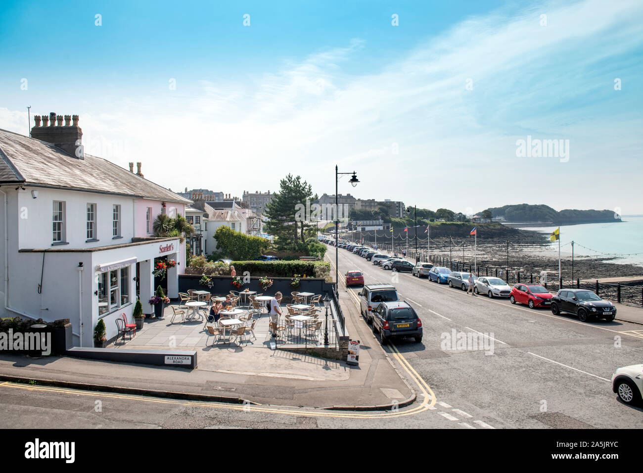 The promenade (known as ‘The Beach’) in Clevedon North Somerset UK Stock Photo