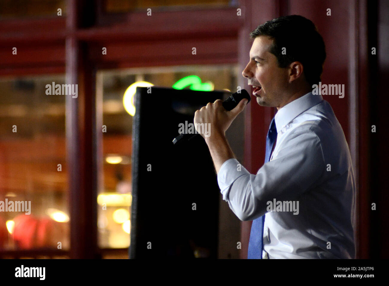 Democratic presidential hopeful South Bend, Indiana Mayor Pete Buttigieg holds a rally in Philadelphia, PA. Stock Photo