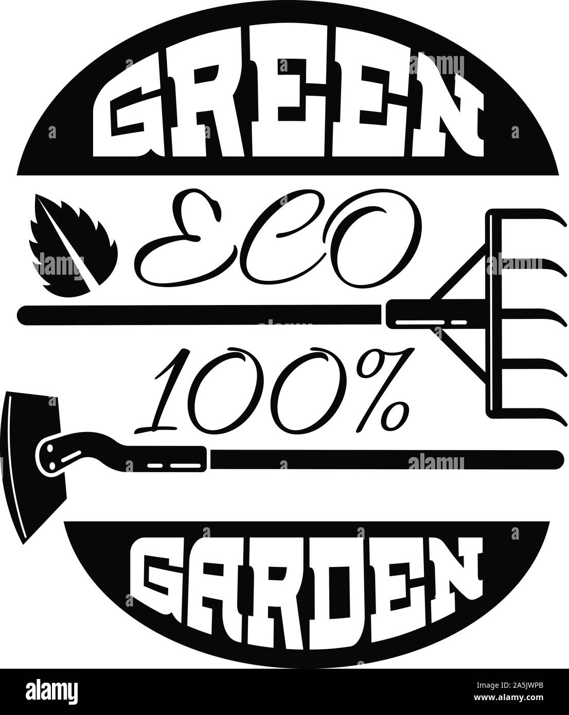 Eco garden logo, simple style Stock Vector