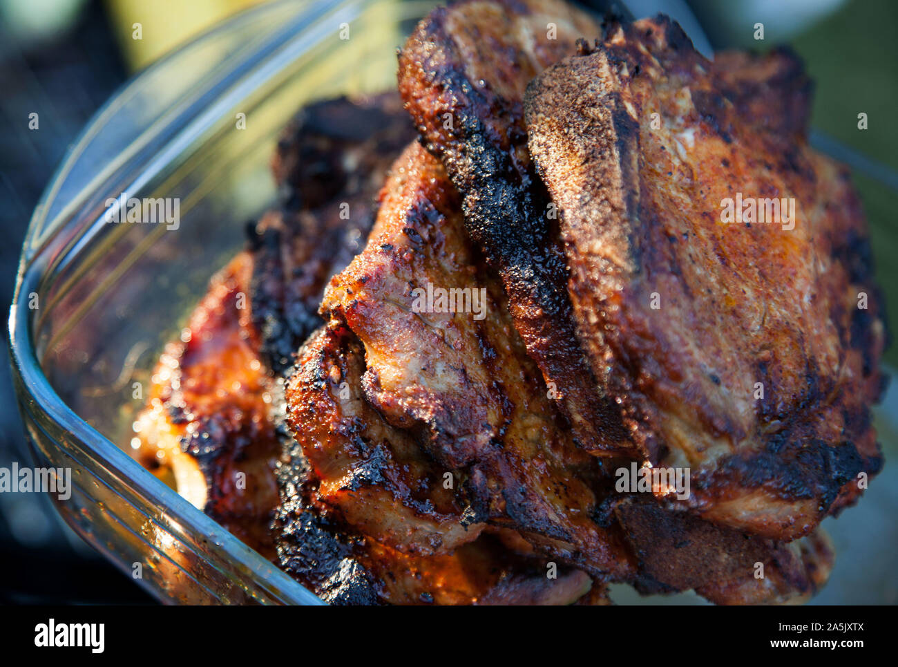 Grilling of pork loin.Photo Jeppe Gustafsson Stock Photo