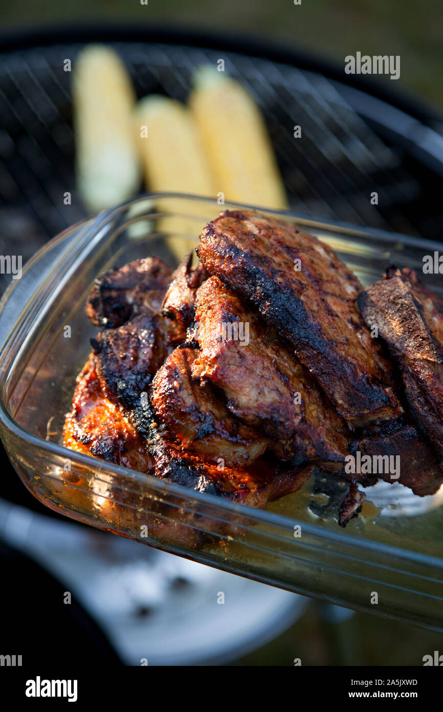 Grilling of pork loin.Photo Jeppe Gustafsson Stock Photo