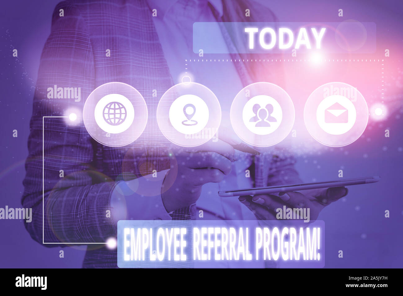 Writing note showing Employee Referral Program. Business concept for ...