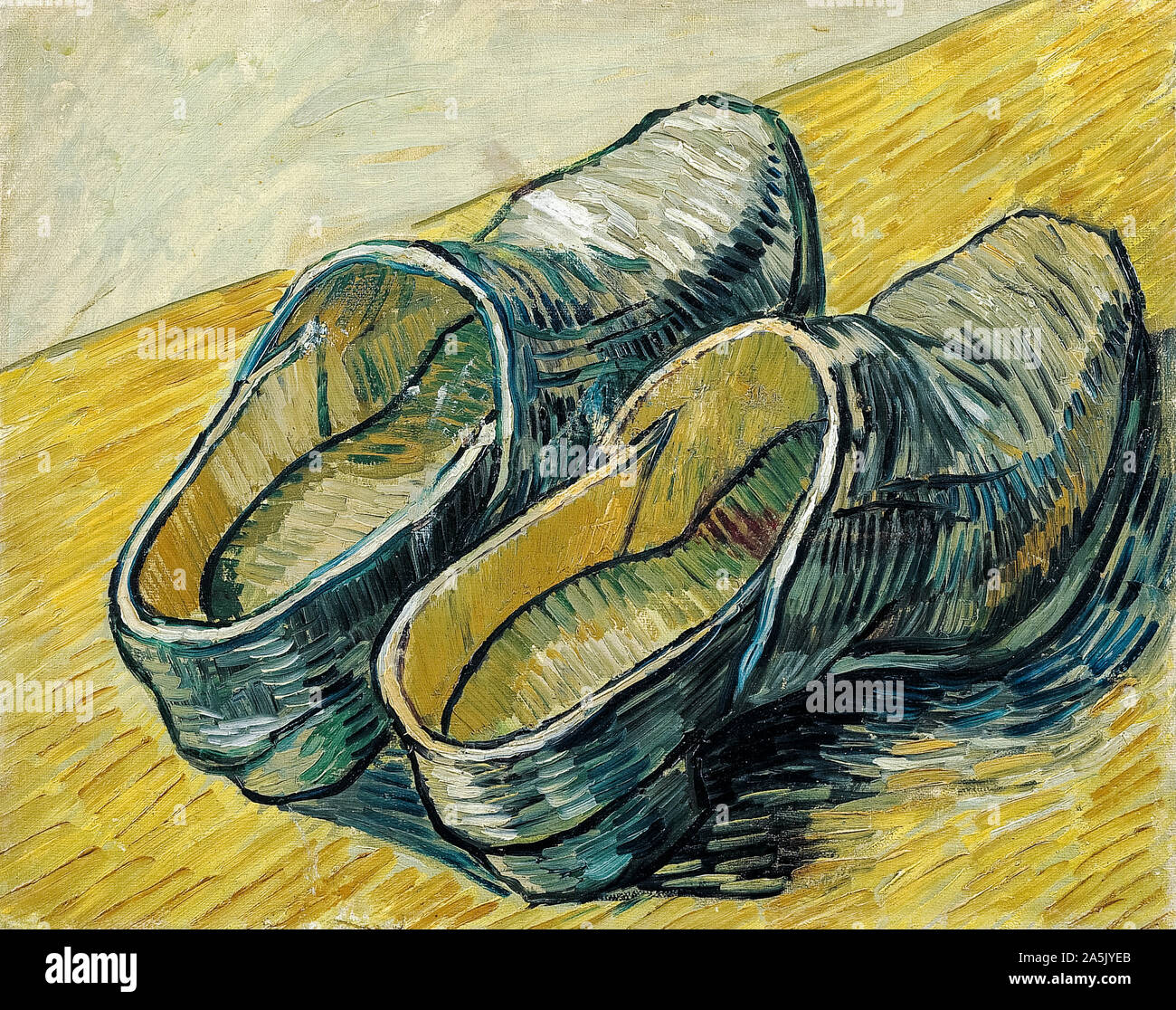 Vincent van Gogh, A pair of leather clogs, still life painting, 1888 Stock Photo